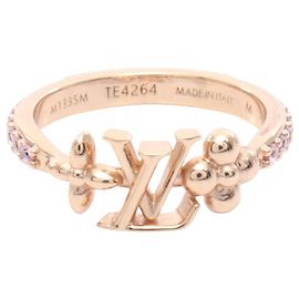 Anello Louis Vuitton placcato oro con strass D'oro