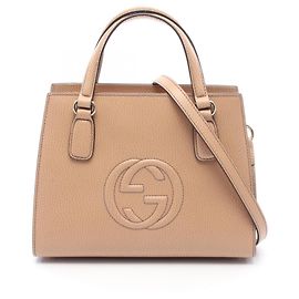 Gucci Soho Interlocking G 2-Way Handbag Beige