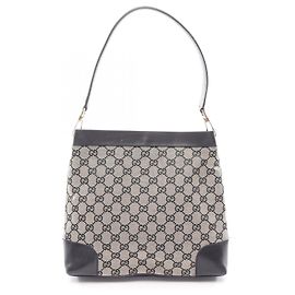 Bolsa de Ombro Gucci GG Canvas Preto Bege