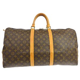 Borsa Keepall Louis Vuitton Monogram Canvas 55 Marrone