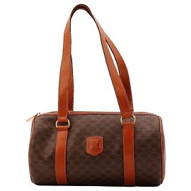 Céline Celine Bolsa Barrel Monogram Canvas Marrom Monograma
