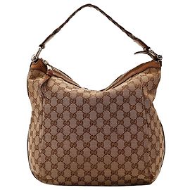 Gucci Bolsa Hobo em lona monogram GG Marrom
