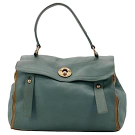 Sac à main Yves Saint Laurent Muse Two en cuir bleu Bleu