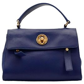 Saint Laurent Bolsa Muse Two em Couro Azul Azul