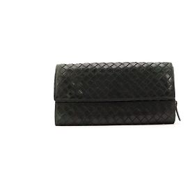 Cartera Bottega Veneta Intrecciato de cuero - Verde oscuro Verde oscuro