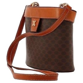 Céline Celine Bolsa transversal Triomphe em canvas e couro Marrom Outro