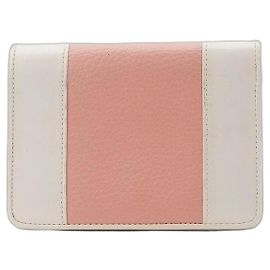 Autre Marque Elleme Carteira Compacta em Couro Branco e Rosa Rosa Branco