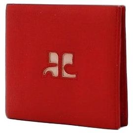 Courreges Courrèges Paris Red Leather Bifold Wallet Red