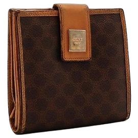 Céline Celine Monogram Canvas Bi-Fold Wallet Brown