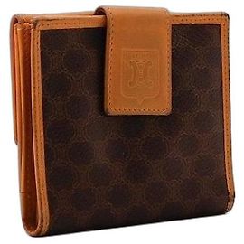 Céline Celine Triomphe Canvas Bi-Fold Wallet Brown Other