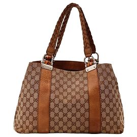 Gucci Bamboo Handtasche aus Monogramm-Canvas Braun Monogramm