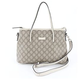 Bolsa de ombro 2-Way Gucci GG Supreme Marrom Bege
