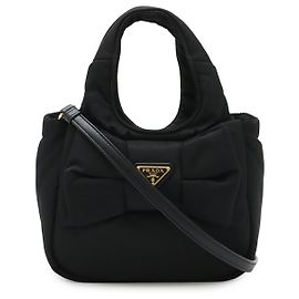 Prada Padded Re-Nylon Ribbon Handbag Black