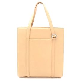 Bolsa Tote de Couro Cartier Cabochon Marrom Bege