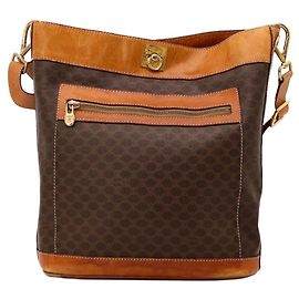 Céline Celine Macadam Borsa a Secchiello Marrone Monogramma