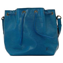 Louis Vuitton Bolsa Noe em couro Epi azul Azul