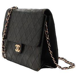 Bolsa Chanel Classic Flap em couro preto Preto