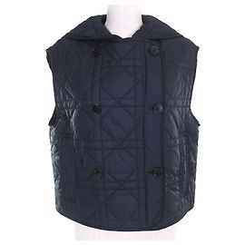Christian Dior Macrocannage gesteppte technische Taffeta-Weste Blau Marineblau