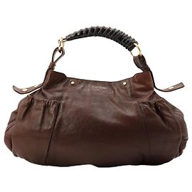 Yves Saint Laurent Muse Two Hobo Bag Brown Leather Brown