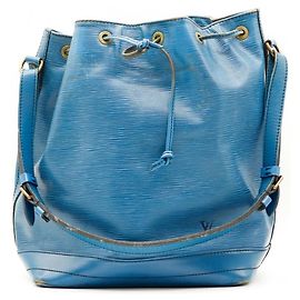 Louis Vuitton Bolsa Noé em Couro Epi Azul