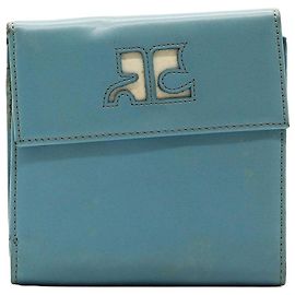 Courreges Courrèges Blue Leather Logo Wallet Blue
