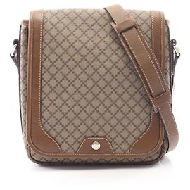 Bolsa de Ombro Gucci Diamante Marrom Bege