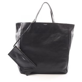 Sac cabas en cuir noir Yves Saint Laurent Noir
