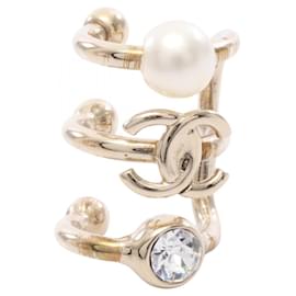Earcuff Chanel placcato oro con strass Bianco D'oro Altro