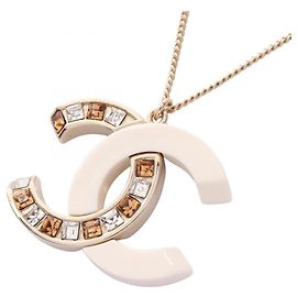 Collar Chanel Coco Mark Blanco Dorado Otro