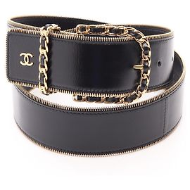 Chanel Coco Mark Ledergürtel für Damen Schwarz