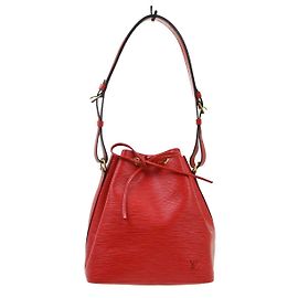 Louis Vuitton Petit Noe Handbag Epi Leather Medium Red