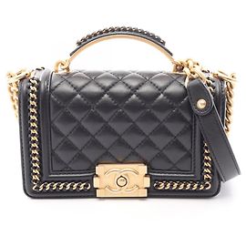 Borsa Chanel Boy Top Handle Flap Nero