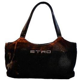 Etro Samt Handtasche Braun Schwarz