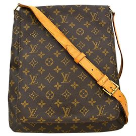 Borsa Musette Salsa Louis Vuitton in Tela Monogram GM Marrone