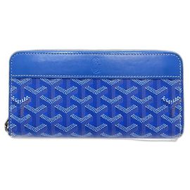 Goyard Matignon GM Sky Blue Ledergeldbörse Hellblau