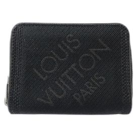 Portafoglio per monete in pelle nera Louis Vuitton Nero