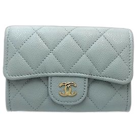 Monedero de piel de becerro granulado Chanel Verde