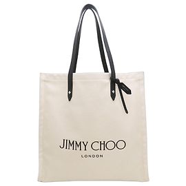 Borsa Tote Jimmy Choo con Logo Nero Beige