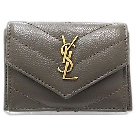 Saint Laurent Tri-fold Wallet in Dark Gray Dark grey