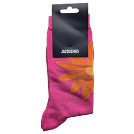 Jacquemus Pink and Orange Flower Pattern Socks Pink Orange