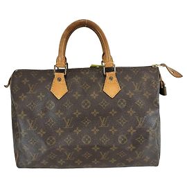 Louis Vuitton Speedy Handbag Monogram Canvas 35 Brown