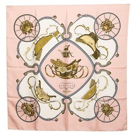 Hermès Sciarpa Carre 90 Springs Hermes Rosa Bianco