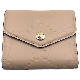 Gucci GG Emblem Double G Medium Wallet Beige