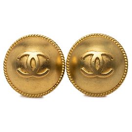 Orecchini tondi vintage Chanel Coco Mark D'oro