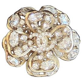 Bague Chanel Camélia CC Cristaux Doré