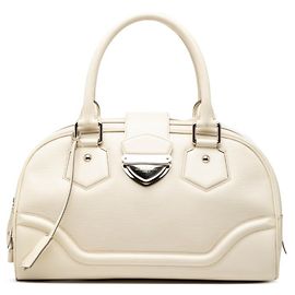 Sac à main Louis Vuitton Epi Bowling Montaigne GM Blanc Blanc cassé