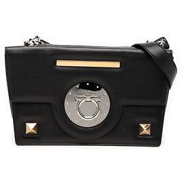 Borsa a tracolla Salvatore Ferragamo Gancini Nero