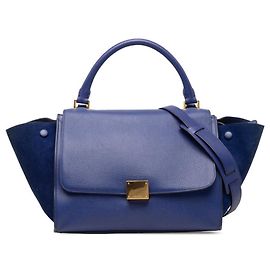 Céline Celine Trapeze Handbag in Tricolor Blue Suede Leather Blue