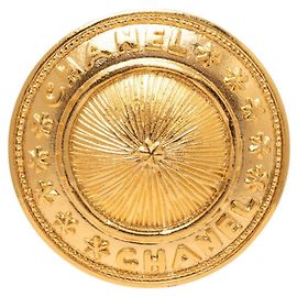 Chanel Logo Brosche vergoldet Golden