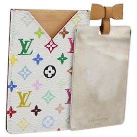LOUIS VUITTON Monogram Multicolor Etui Hand Mirror White M92651 LV Auth 180935 Weiß